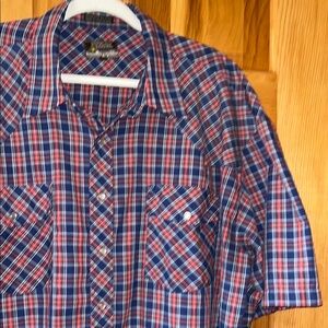 Outlaw Blue and Red Plaid Pearl Snap Shirt